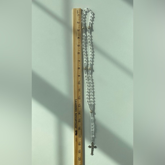 Catholic Rosary (Clear Beads) Necklace - Picture 6 of 6